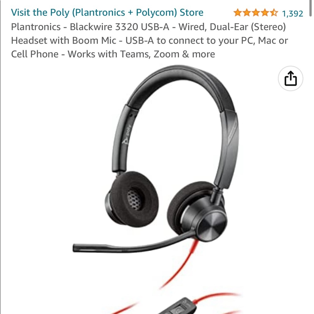 2x20$ Poly plantronics headset usb a